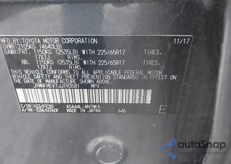 2018 Toyota Rav4 Xle from USA, damaged, VIN JTMRFREV7JJ193581